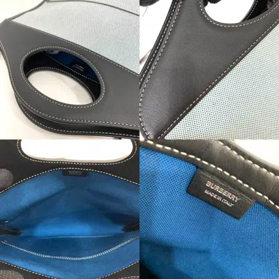 Pre-owned Burberry Blue Navy Canvas Handbag Shoulder Bag () In Blue, Navy