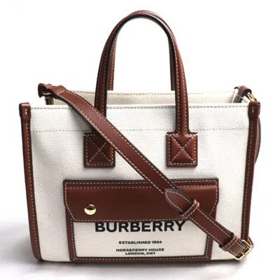 Pre-owned Burberry Brown Canvas Leather Shoulder Bag ()