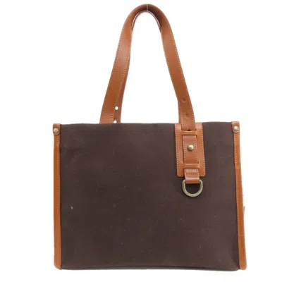 Pre-owned Burberry Dark Brown Canvas Tote Bag ()
