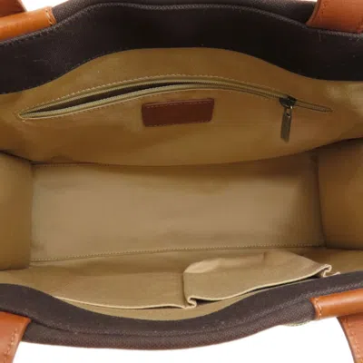 Pre-owned Burberry Dark Brown Canvas Tote Bag ()