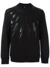 NEIL BARRETT lightning bolt print sweatshirt,HANDWASH
