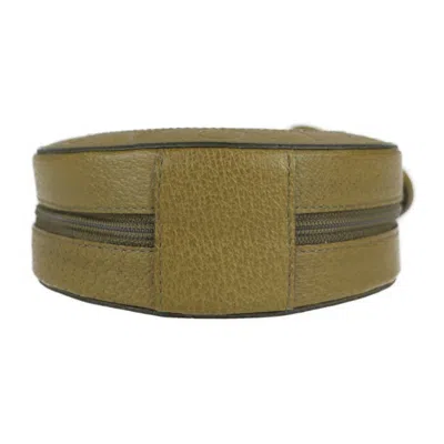 Pre-owned Bvlgari B.zero1 Green Khaki Leather Handbag Pochette Pouch Shopping Bag Shoulder Bag () In Green, Khaki