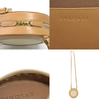 Pre-owned Bvlgari Beige Canvas Leather Shoulder Bag ()