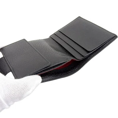 Pre-owned Bvlgari Black Canvas Leather Coin Purse/coin Case ()