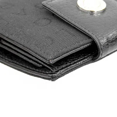 Pre-owned Bvlgari Black Canvas Leather Coin Purse/coin Case ()