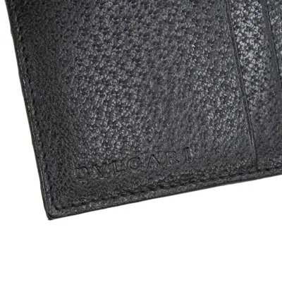 Pre-owned Bvlgari Black Canvas Leather Coin Purse/coin Case ()