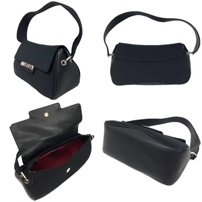 Pre-owned Bvlgari Black Canvas Leather Shoulder Bag ()