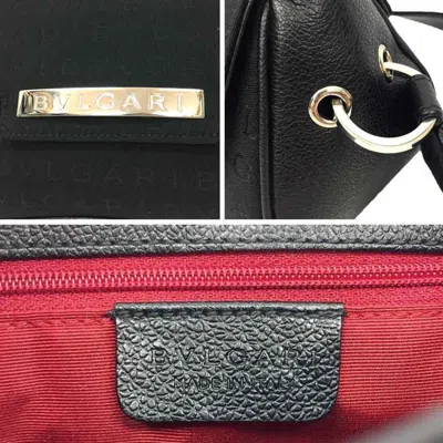 Pre-owned Bvlgari Black Canvas Leather Shoulder Bag ()