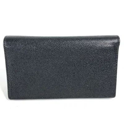 Pre-owned Bvlgari Black Leather Long Wallet (bi-fold) ()