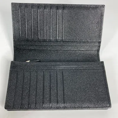 Pre-owned Bvlgari Black Leather Long Wallet (bi-fold) ()