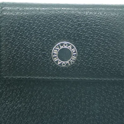 Pre-owned Bvlgari Black Leather Long Wallet (bi-fold) ()