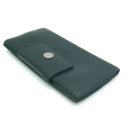 Pre-owned Bvlgari Black Leather Long Wallet (bi-fold) ()