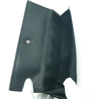 Pre-owned Bvlgari Black Leather Long Wallet (bi-fold) ()