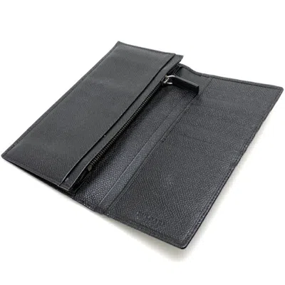 Pre-owned Bvlgari Black Leather Long Wallet (bi-fold) ()