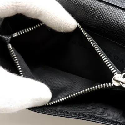 Pre-owned Bvlgari Black Leather Long Wallet (bi-fold) ()