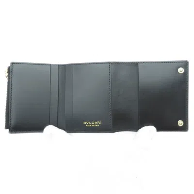 Pre-owned Bvlgari Black Leather Wallet (bi-fold) ()