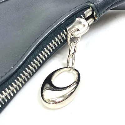 Pre-owned Bvlgari Black Navy Canvas Leather Shoulder Bag () In Black, Navy