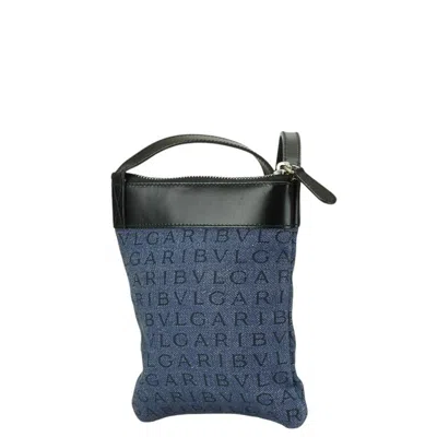 Pre-owned Bvlgari Blue Denim Leather Shoulder Bag ()