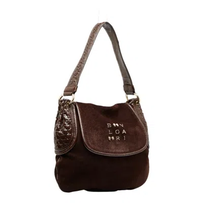 Pre-owned Bvlgari Brown Canvas Leather Shoulder Bag ()