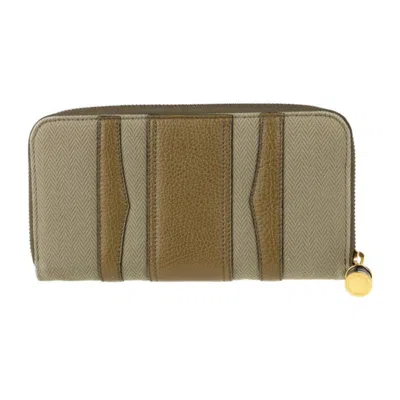 Pre-owned Bvlgari Brown Khaki Canvas Coin Purse/coin Case () In Brown, Khaki