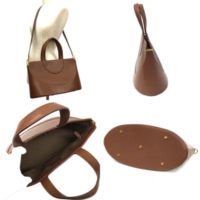 Pre-owned Bvlgari Brown Leather Handbag Shoulder Bag Tote Bag ()