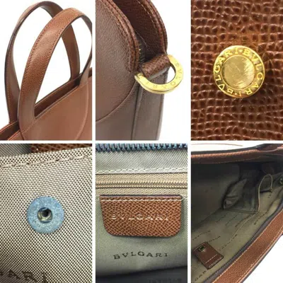 Pre-owned Bvlgari Brown Leather Handbag Shoulder Bag Tote Bag ()
