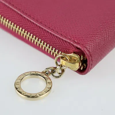 Pre-owned Bvlgari Amethyst Pink Leather Coin Purse/coin Case () In Amethyst, Pink