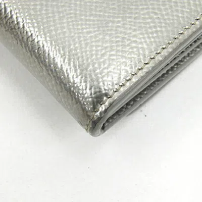 Pre-owned Bvlgari Black Silver Leather Long Wallet (bi-fold) () In Black, Silver