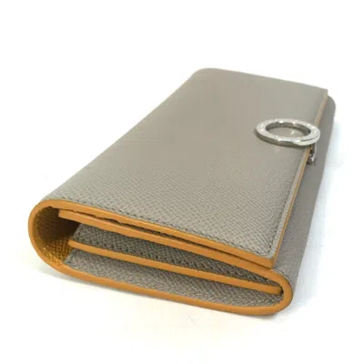 Pre-owned Bvlgari Gray Leather Wallet (bi-fold) ()