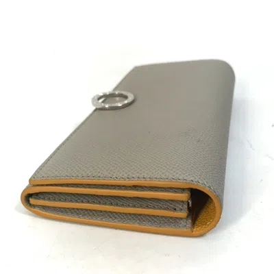Pre-owned Bvlgari Gray Leather Wallet (bi-fold) ()