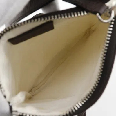 Pre-owned Bvlgari Logomania Beige Brown Canvas Pochette Shoulder Bag () In Beige, Brown