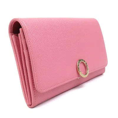 Pre-owned Bvlgari Pink Leather Long Wallet (bi-fold) ()