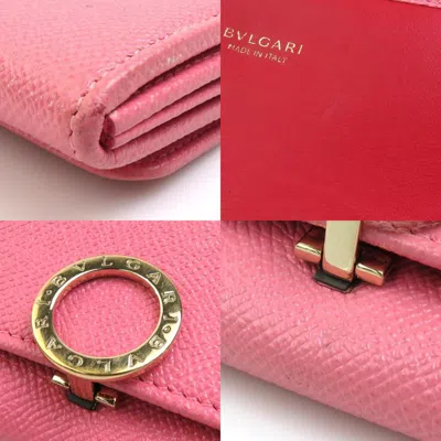 Pre-owned Bvlgari Pink Leather Long Wallet (bi-fold) ()