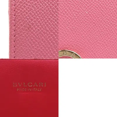 Pre-owned Bvlgari Pink Leather Long Wallet (bi-fold) ()