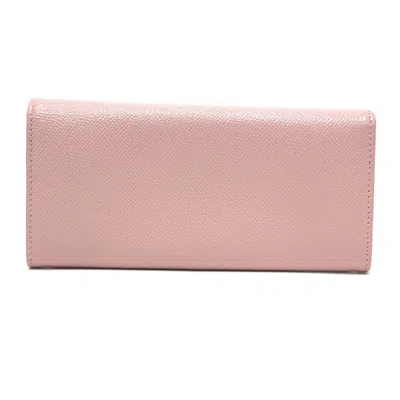 Pre-owned Bvlgari Pink Leather Long Wallet (bi-fold) ()