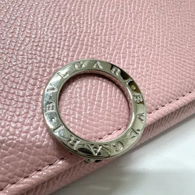 Pre-owned Bvlgari Pink Leather Long Wallet (bi-fold) ()