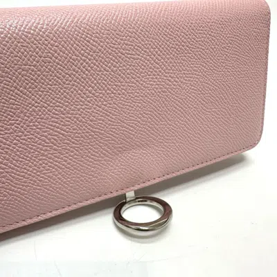 Pre-owned Bvlgari Pink Leather Long Wallet (bi-fold) ()