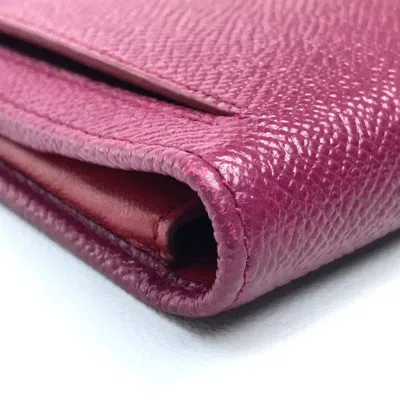 Pre-owned Bvlgari Pink Leather Wallet (bi-fold) ()