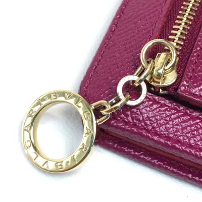 Pre-owned Bvlgari Pink Leather Wallet (bi-fold) ()