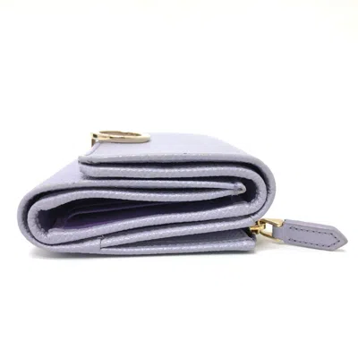 Pre-owned Bvlgari Purple Leather Wallet (tri-fold) ()