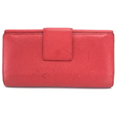 Pre-owned Bvlgari Red Leather Long Wallet (bi-fold) ()