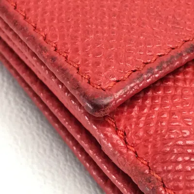 Pre-owned Bvlgari Red Leather Long Wallet (bi-fold) ()