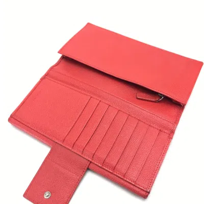 Pre-owned Bvlgari Red Leather Long Wallet (bi-fold) ()