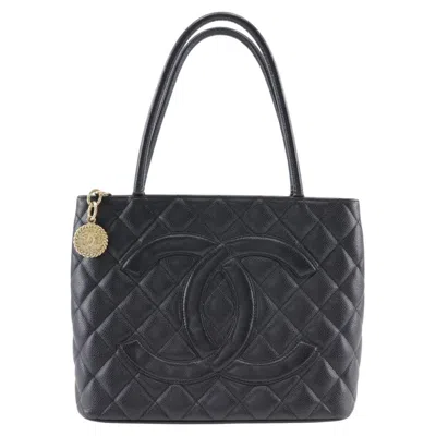 Pre-owned Chanel Black Caviar Leather Tote Bag ()