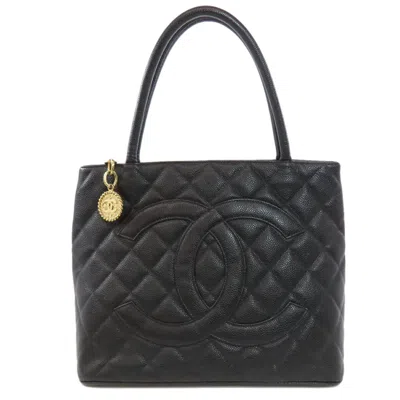 Pre-owned Chanel Black Caviar Leather Tote Bag ()