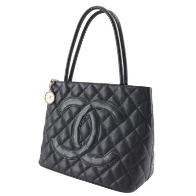 Pre-owned Chanel Black Caviar Leather Tote Bag ()