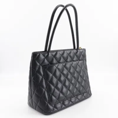Pre-owned Chanel Black Caviar Leather Tote Bag ()
