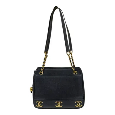 Pre-owned Chanel Black Leather Tote Bag ()