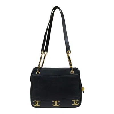 Pre-owned Chanel Black Leather Tote Bag ()