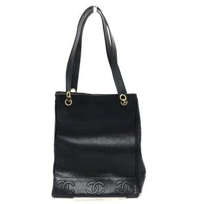 Pre-owned Chanel Black Leather Tote Bag ()